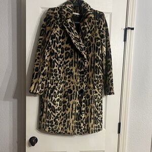 Alice + Olivia Animal Print Teddy Jacket